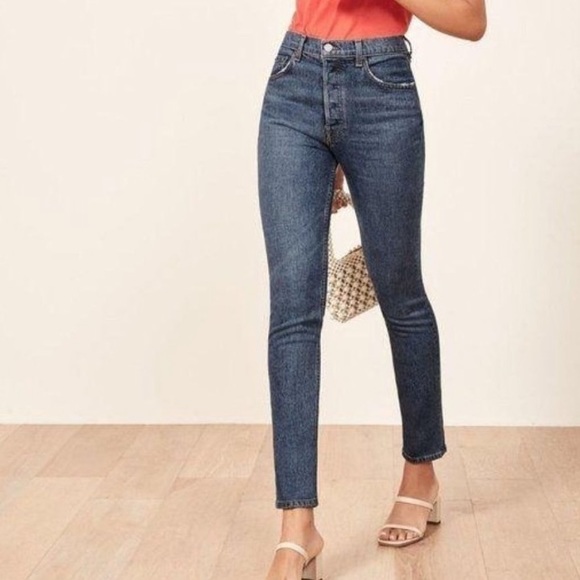 Reformation Denim - Reformation Serena high rise button-fly skinny jeans size 25